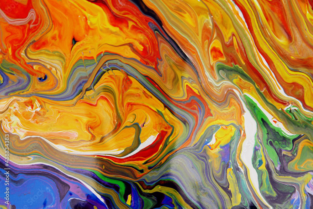 Abstract of wet paint on flat surface