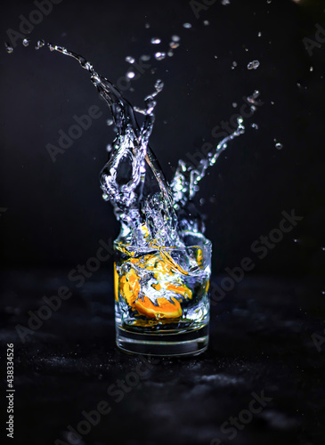splash of water in glass