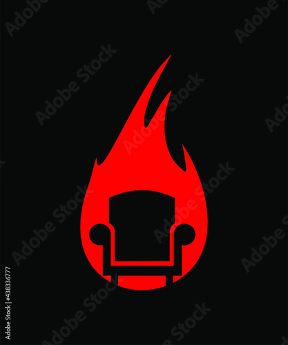 Hot chair icon vector