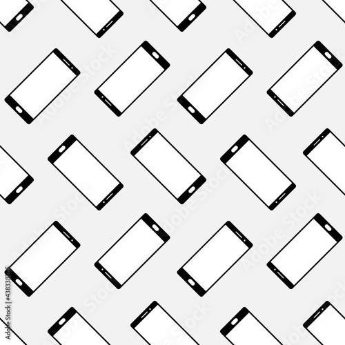 Mobile phones, smartphones, digital tablets vector seamless pattern background for technology design.
