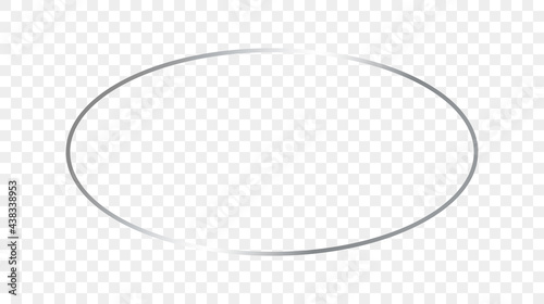 Silver glowing oval shape frame