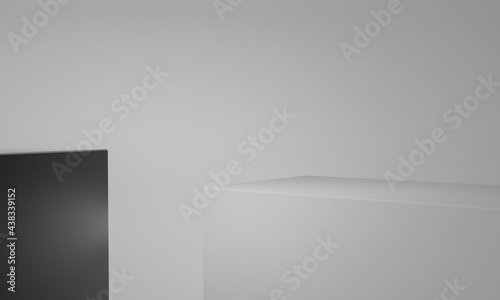 Minimal geometry Abstract shape mock up for product display on background, 3D Render © Kanyarat