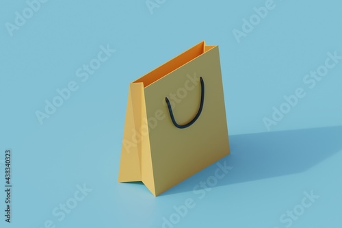 shopping bag single isolated object. 3d render illustration