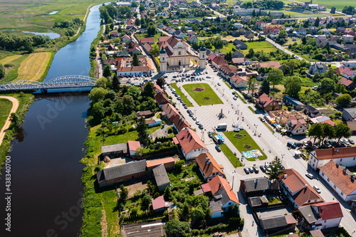 Aerial view of Tykocin, town square and Saint Trinity church photo