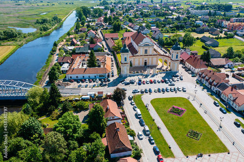 Aerial view of Tykocin, town square and Saint Trinity church photo
