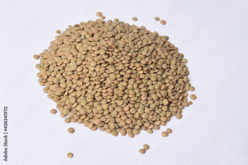 heap of eston lentils on white background heap of eston lentils on white background