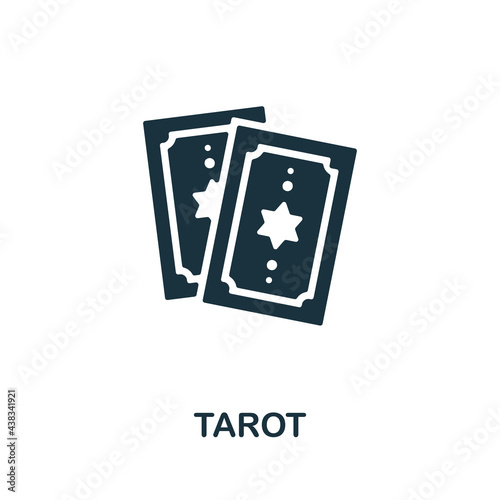 Tarot icon. Monochrome simple element from fortune teller collection. Creative Tarot icon for web design, templates, infographics and more