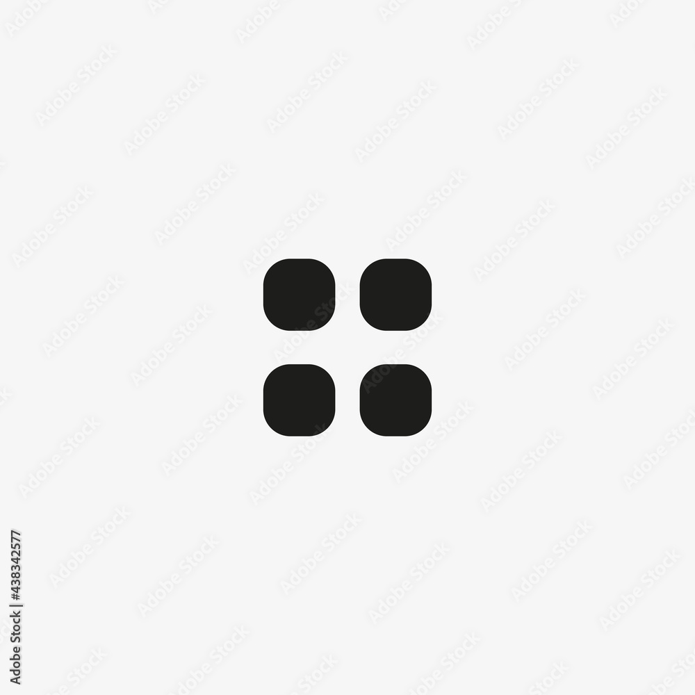 Apps grid menu icon. Manage mobile apps button for UI design. Apps grid menu icon. Manage mobile apps button for UI design.