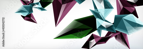 Vector 3d triangles and pyramids abstract background for business or technology presentations, internet posters or web brochure covers