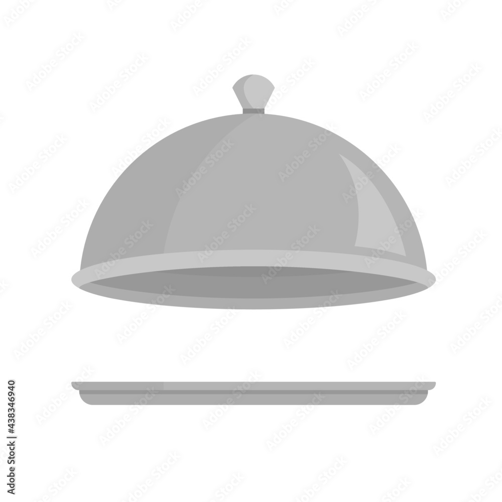 Vector of an elegant grey stainless steel cover of dinner serving plate Vector of an elegant grey stainless steel cover of dinner serving plate
