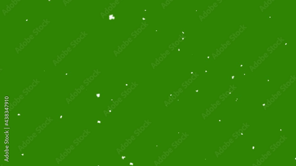 Snow falling on green screen background