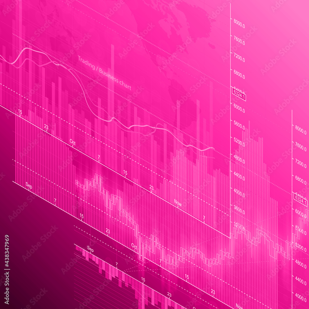 Financial business abstract digital background candle stick graph chart ...