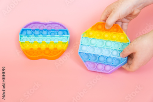 colorful silicone antistress sensory toy fidget push pop it