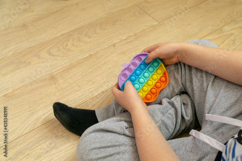 Silicone toy antistress pop it. New trend. Colorful sensors toy.