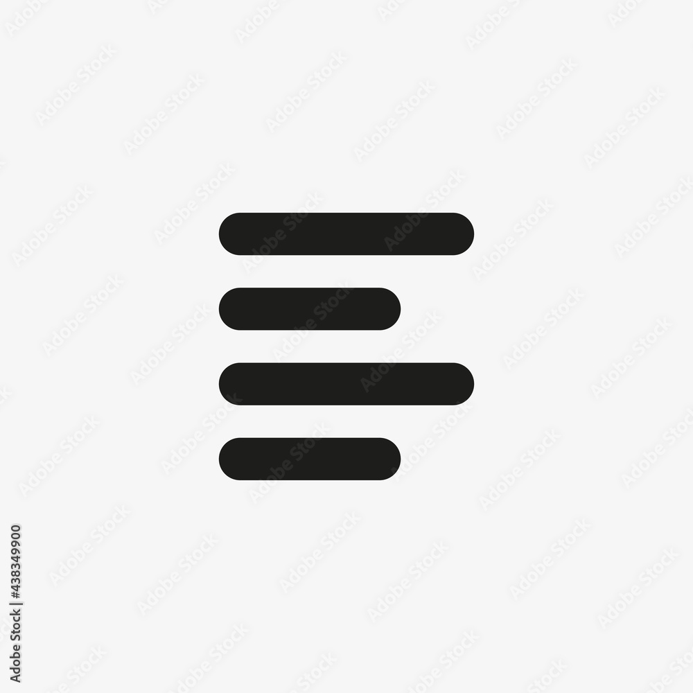Left alignment icon. Simple text alignment sign for websites and mobile apps. Left alignment icon. Simple text alignment sign for websites and mobile apps.