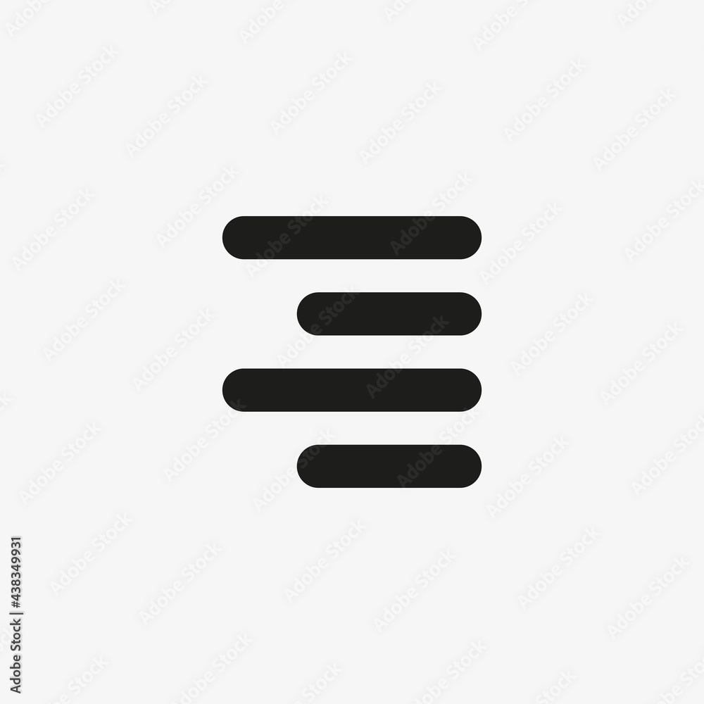 Right alignment icon. Simple text alignment button sign for websites and mobile apps UI design. Right alignment icon. Simple text alignment button sign for websites and mobile apps UI design.