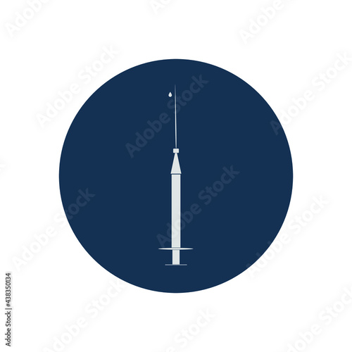 Syringe medical icon. Vector drawing.