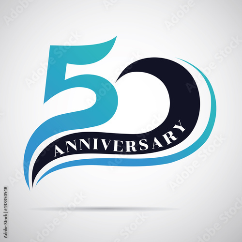 50th Years Anniversary Celebration Template Design. 