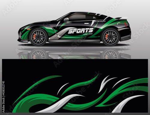 Car wrap decal designs. Abstract racing and sport background for racing livery or daily use car vinyl sticker. Vector eps 10. 