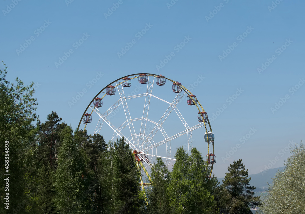 Fototapeta premium Ferris wheel (or the Big Wheel) in the forrest.