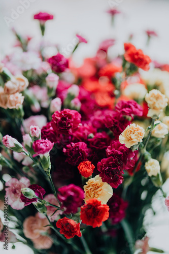 Fotografija Bouquet of various colorful carnations