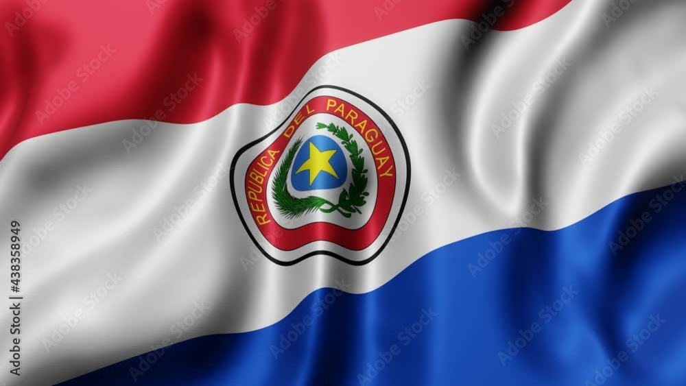 3d rendering of a National Paraguay flag waving in a looping motion 3d rendering of a National Paraguay flag waving in a looping motion