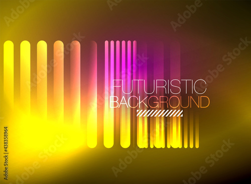 Bright neon color techno abstract background  shiny glowing neon lines in the dark background