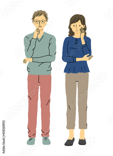 疑問を持つ男女