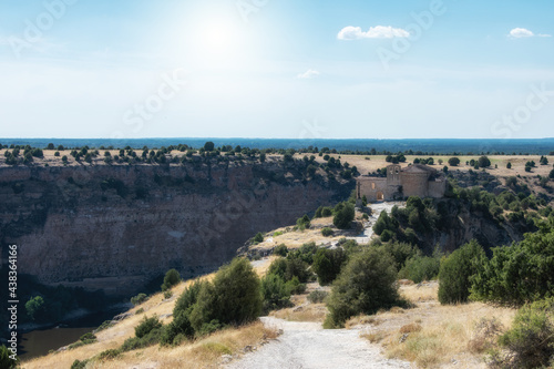 Canyon with the curves of the Hoces of Duraton river in Segovia, Spain