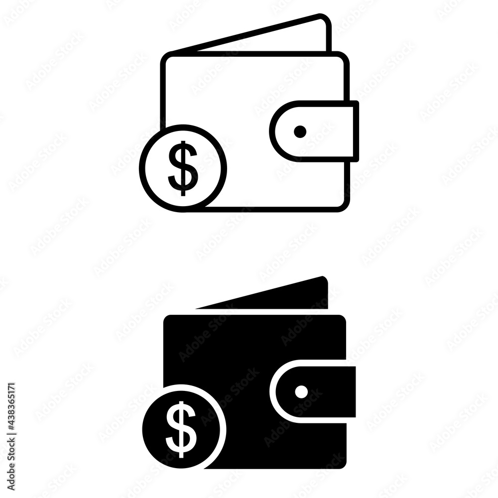 Money icon vector set. finance illustration sign collection wallet symbol or logo.