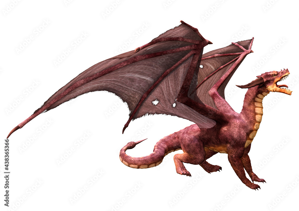3D Rendering Fairy Tale Dragon on White 3D Rendering Fairy Tale Dragon on White