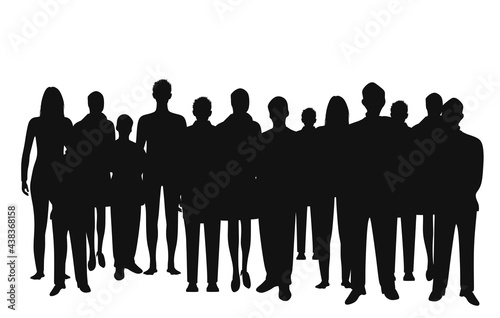 People standing silhouettes. vector illustration