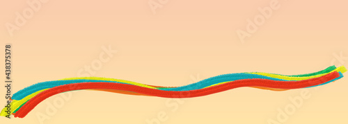 Background of vector illustration of colorful lines with oil painting touch. copy space, web banner, header, abstract, wave, graphic