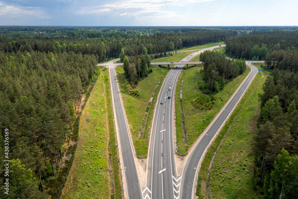 Highway A1 Via Baltica (between Vilnius, Riga and Tallinn), road section next to Saulkrasti, Latvia Highway A1 Via Baltica (between Vilnius, Riga and Tallinn), road section next to Saulkrasti, Latvia
