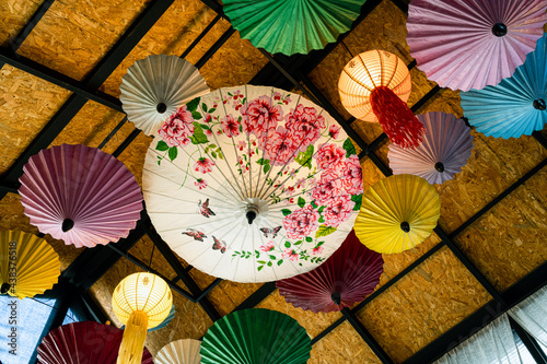 Beautiful and colorful handmade paper umbrellas.