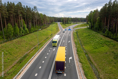 Highway A1 Via Baltica (between Vilnius, Riga and Tallinn), road section next to Saulkrasti, Latvia