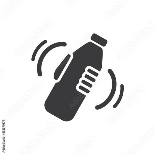 Shake well before using.  Symbol for packaging of  drinks, medicines, cosmetics or household chemicals product.