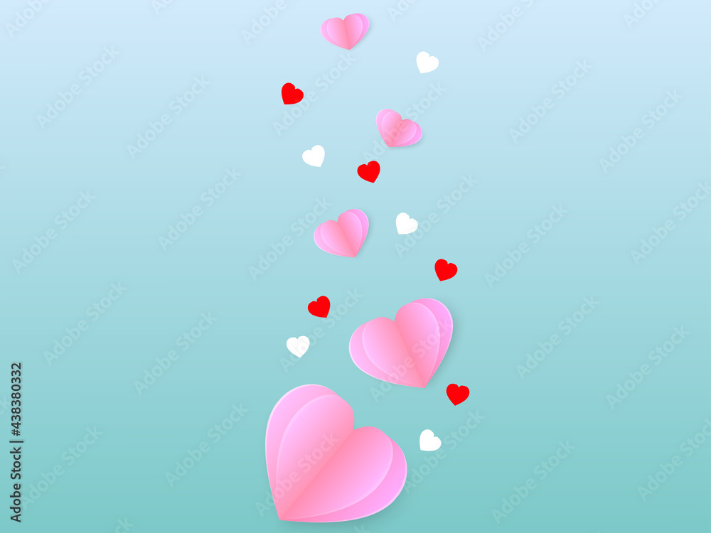 paper heart on blue background