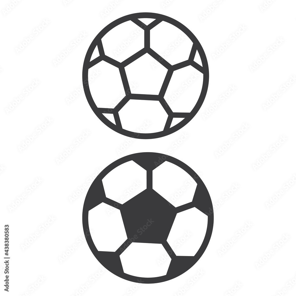 Two soccer balls. Symbol in Line Art Style for Design, Presentation, Website or Apps Elements. Two soccer balls. Symbol in Line Art Style for Design, Presentation, Website or Apps Elements.