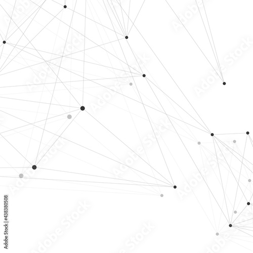 Geometric graphic background molecule and communication. Big data complex with compounds. Lines plexus  minimal array. Digital data visualization. Scientific cybernetic illustration.