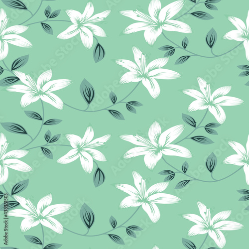 seamless vector flower design pattern on background © Chandni Patel