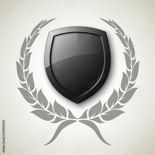 Protected guard shield concept. Safety badge, protection icon. Privacy colorful banner shield. Security label. Defense tag. Presentation shining sticker shield. Defense safeguard sign. badge