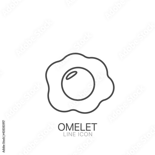 Omelet outline simple vector icon. Editable stroke
