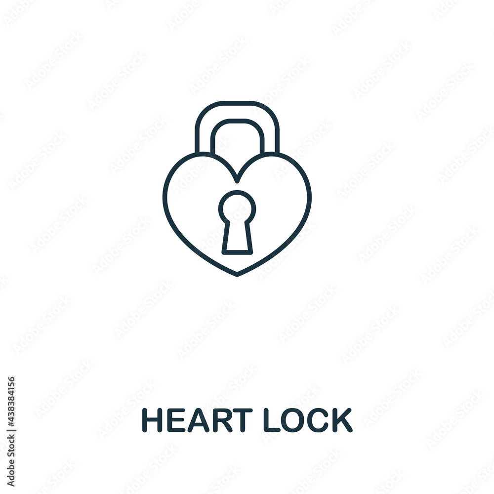 Heart Lock icon from valentines day collection. Simple line element Heart Lock symbol for templates, web design and infographics Heart Lock icon from valentines day collection. Simple line element Heart Lock symbol for templates, web design and infographics