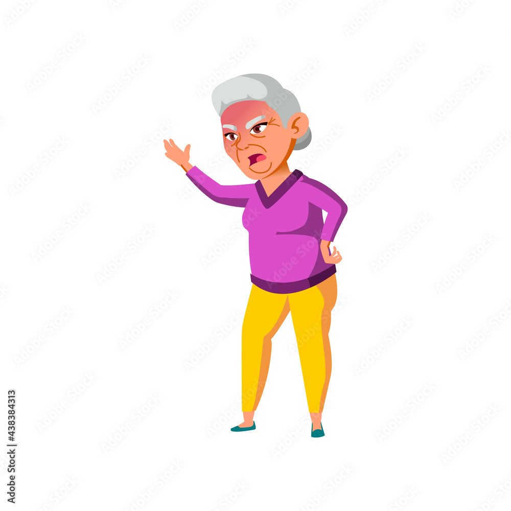crazy mature age woman shouting at enemy in retirement home cartoon vector. crazy mature age woman shouting at enemy in retirement home character. isolated flat cartoon illustration crazy mature age woman shouting at enemy in retirement home cartoon vector. crazy mature age woman shouting at enemy in retirement home character. isolated flat cartoon illustration