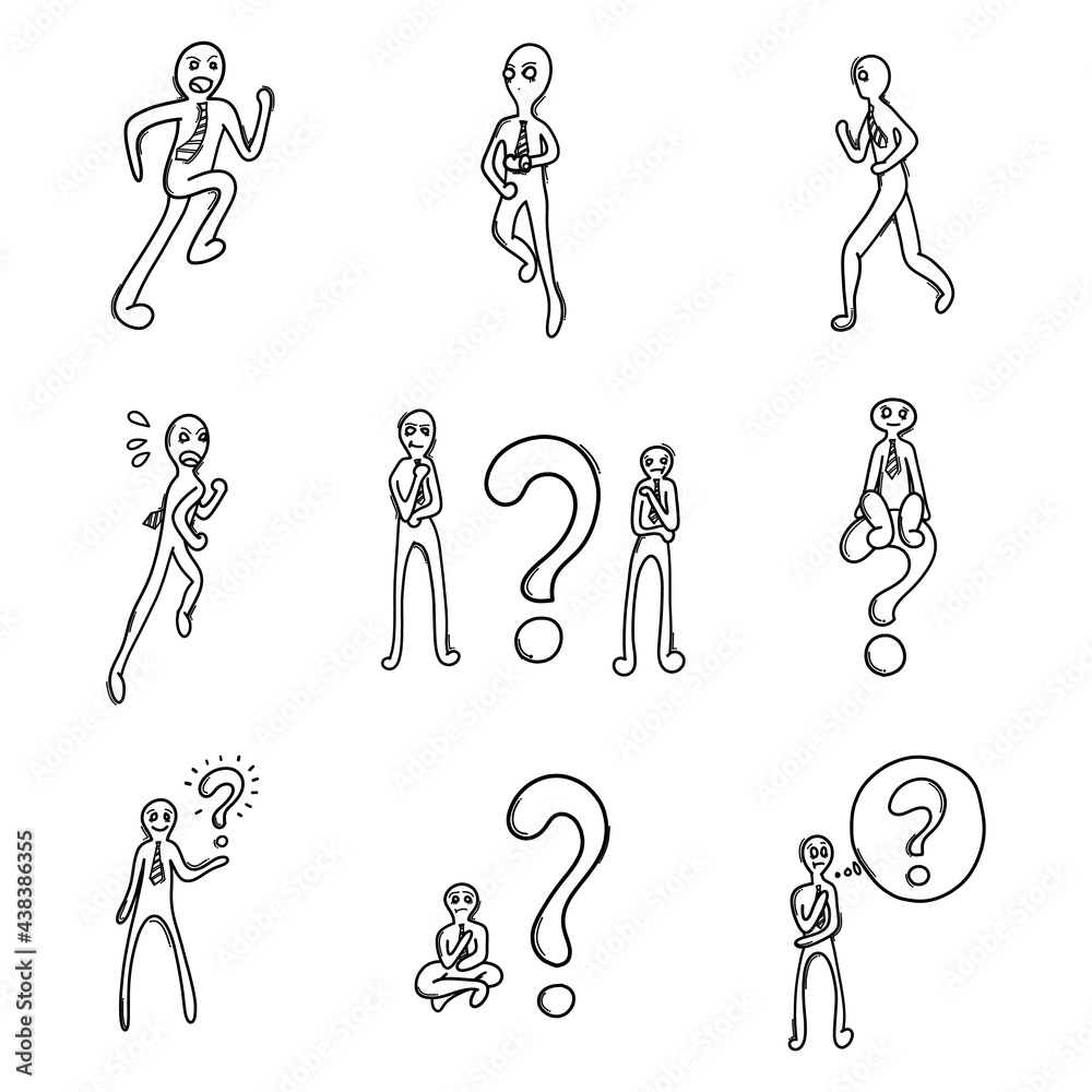 Think Doodle vector icon set. Drawing sketch illustration hand drawn line eps10 Think Doodle vector icon set. Drawing sketch illustration hand drawn line eps10