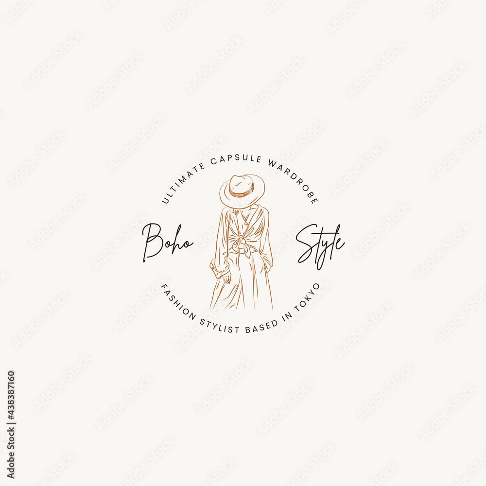 Hand drawn line art bohemian vector logo design template. Boho style illustration of elegant signs and badges for beauty, natural cosmetics, creative agency, spa and wellness, fashion, wedding. Hand drawn line art bohemian vector logo design template. Boho style illustration of elegant signs and badges for beauty, natural cosmetics, creative agency, spa and wellness, fashion, wedding.