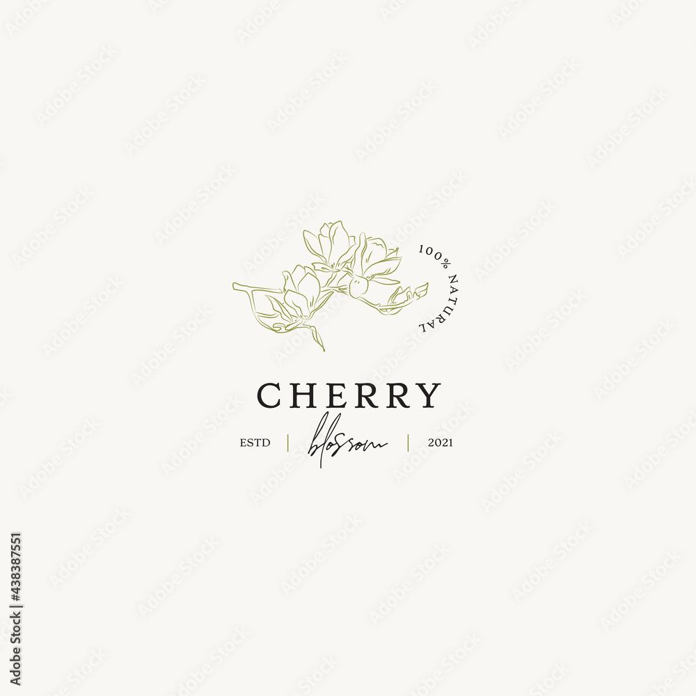 Hand drawn line art bohemian vector logo design template. Boho style illustration of elegant signs and badges for beauty, natural cosmetics, creative agency, spa and wellness, fashion, wedding.
