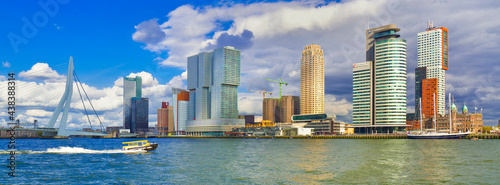 Nieuwe Maas River, Modern Architecture, Rotterdam, Holland, Netherlands, Europe