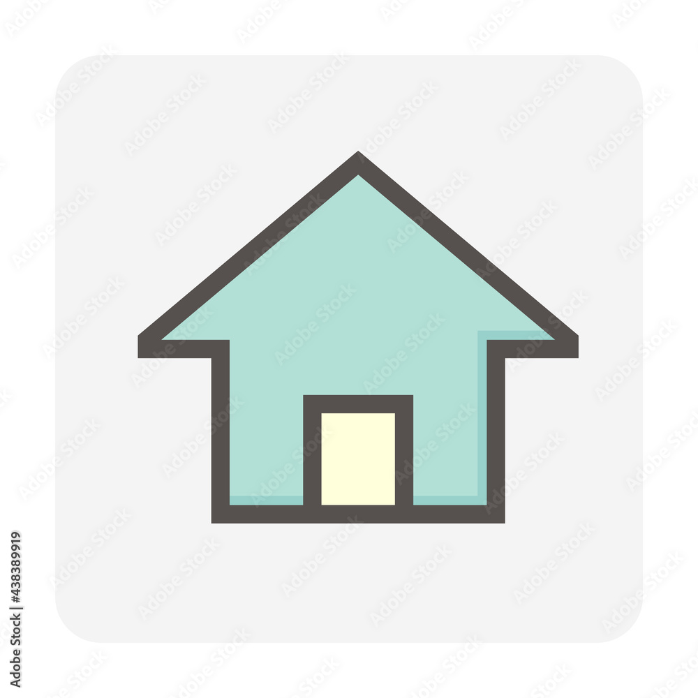 House or residential building with simple shape vector icon, symbol or pictogram design. That real estate or property for development, owned, sale, rent, buy, purchase or investment. 48x48 pixel. House or residential building with simple shape vector icon, symbol or pictogram design. That real estate or property for development, owned, sale, rent, buy, purchase or investment. 48x48 pixel.